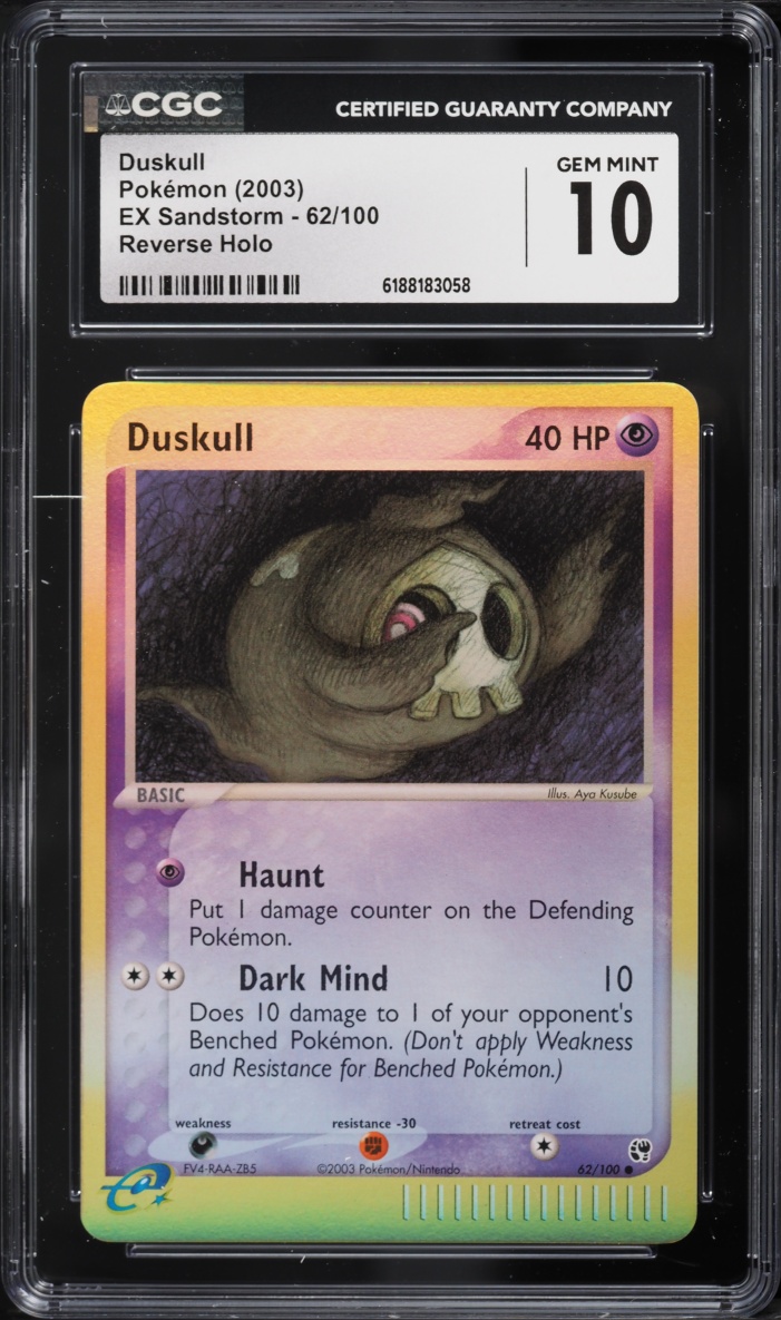 2003 Pokemon Ex Sandstorm Reverse Holo Duskull #62 CGC 10 GEM MINT