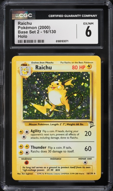 raichu holographic pokemon card 026/165 - Pikachu- 151 Colorless Thunderbolt (180) Discard all Energy from this Pokmon Raichu (10/123) [HeartGold & SoulSilver: