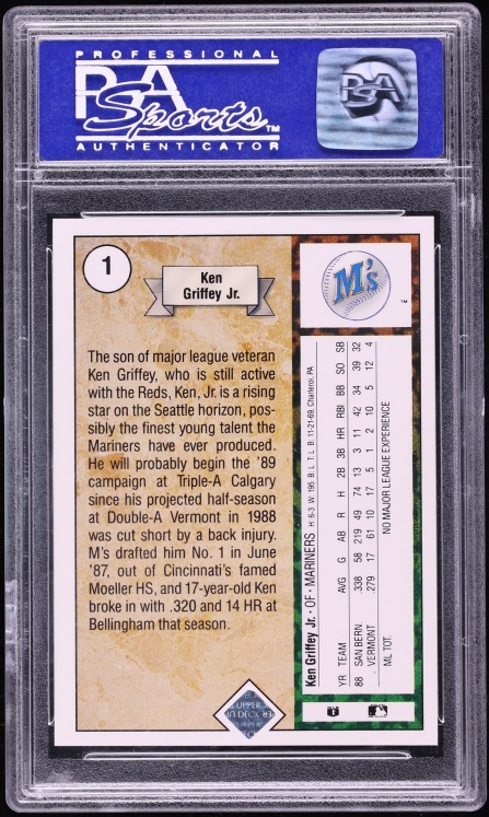 1989 Upper Deck Star Ken Griffey Jr. ROOKIE #1 PSA 9 MINT