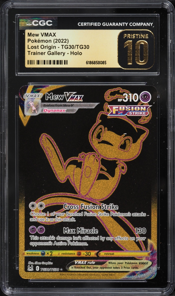 2022 Pokemon Sword & Shield Lost Origin Gold Rare Mew VMAX #TG30 CGC 10 PRISTINE
