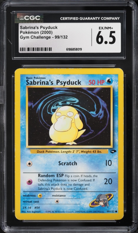 2000 Pokemon Gym Challenge Sabrina's Psyduck #99 CGC 6.5 EXMT+