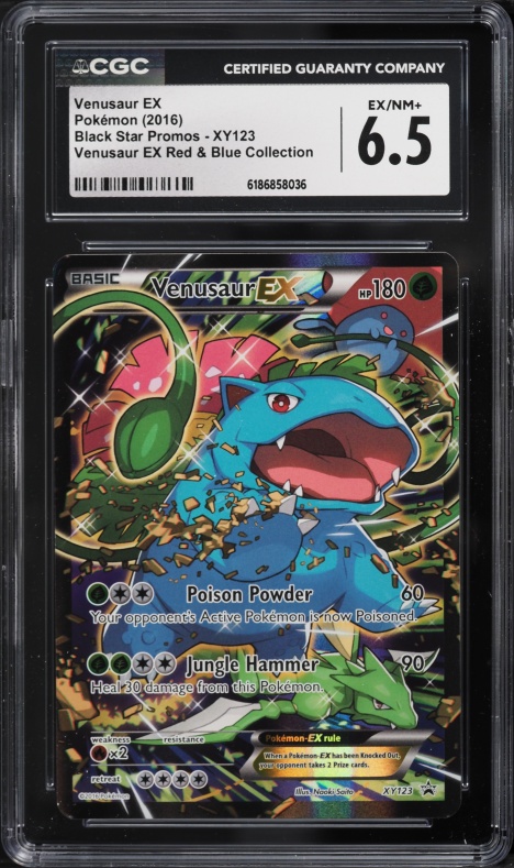 2016 Pokemon XY Promo Red & Blue Collection Alt Art Venusaur EX #XY123 CGC 6.5 EXMT+