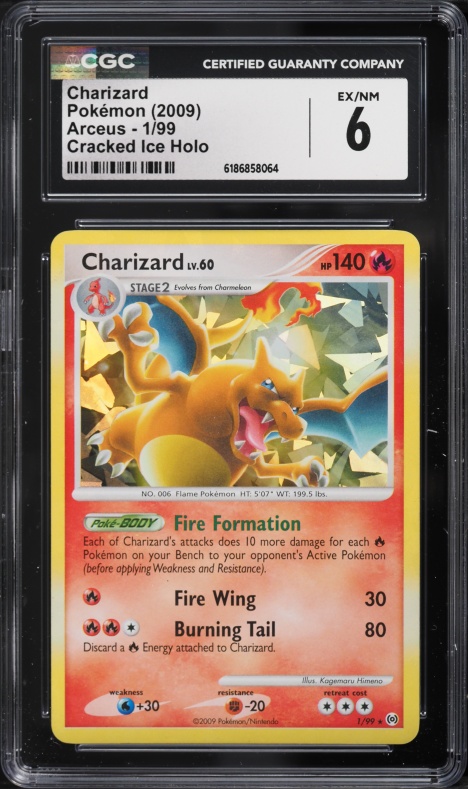 charizard lv 60 pokemon card Pokemon Arceus Single Charizard lv. 60 1/99 - MODERATE PLAY (MP)