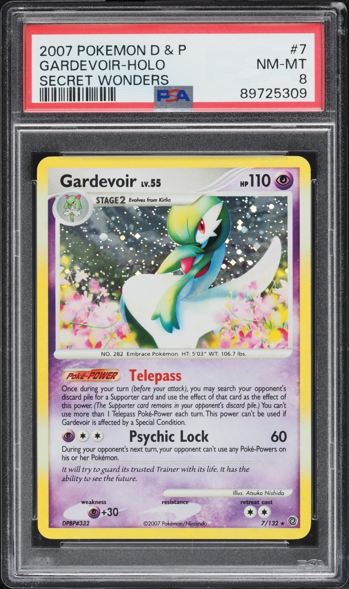 2007 Pokemon Diamond & Pearl Secret Wonders Holo Gardevoir #7 PSA 8 NM-MT