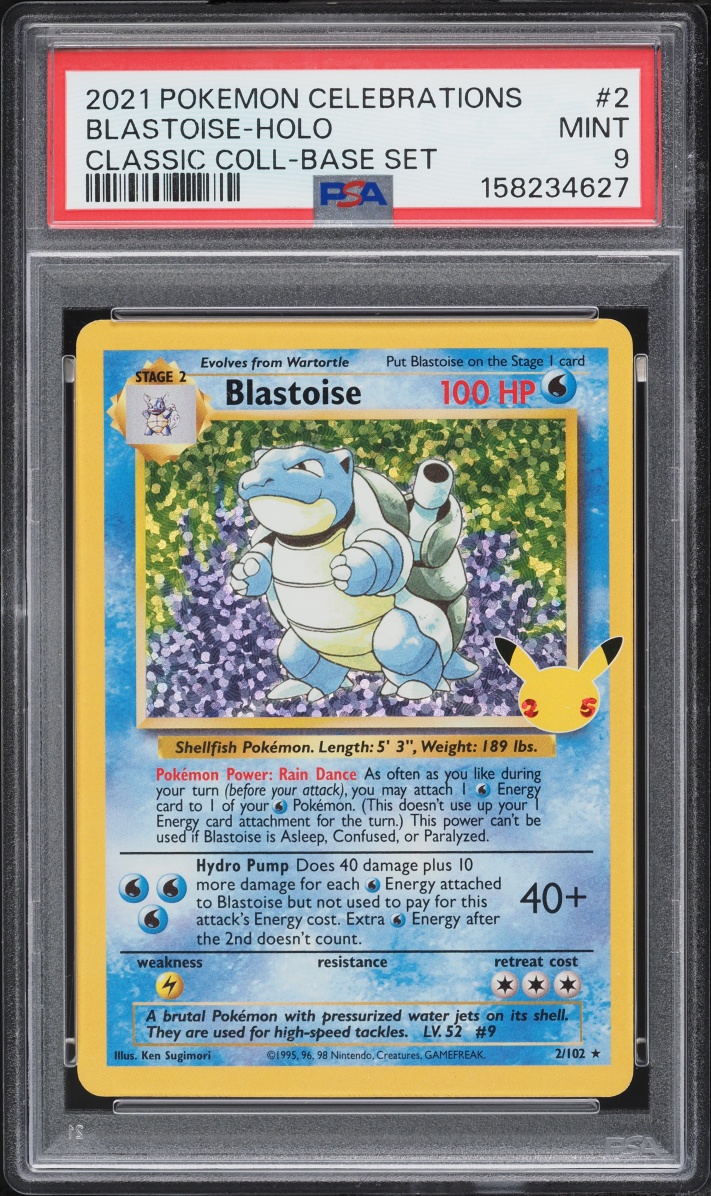 2021 Pokemon Sword & Shield Celebrations Classic Collection Holo Blastoise #2 PSA 9 MINT