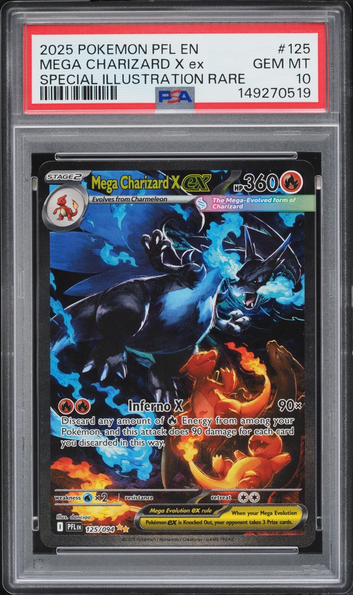 2025 Pokemon Mega Evolution Phantasmal Flames SIR Mega Charizard X ex #125 PSA 10 GEM MINT