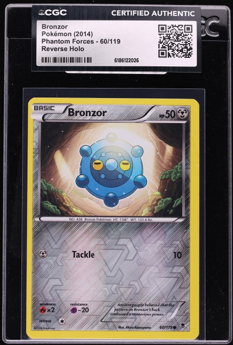 2014 Pokemon XY Phantom Forces Reverse Holo Bronzor #60 CGC AUTH