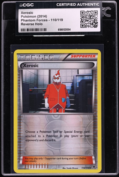 2014 Pokemon XY Phantom Forces Reverse Holo Xerosic #110 CGC AUTH