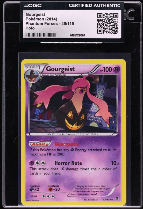 2014 Pokemon XY Phantom Forces Holo Gourgeist #45 CGC AUTH