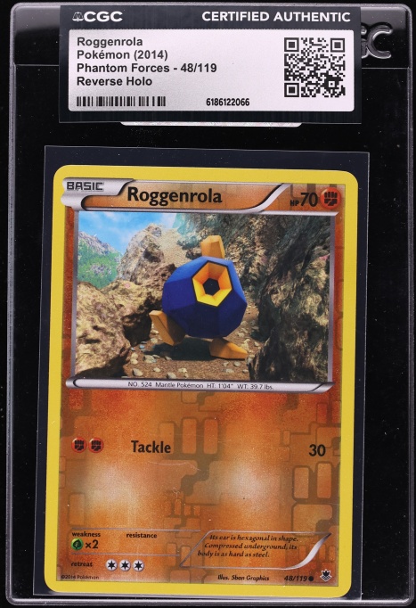 2014 Pokemon XY Phantom Forces Reverse Holo Roggenrola #48 CGC AUTH