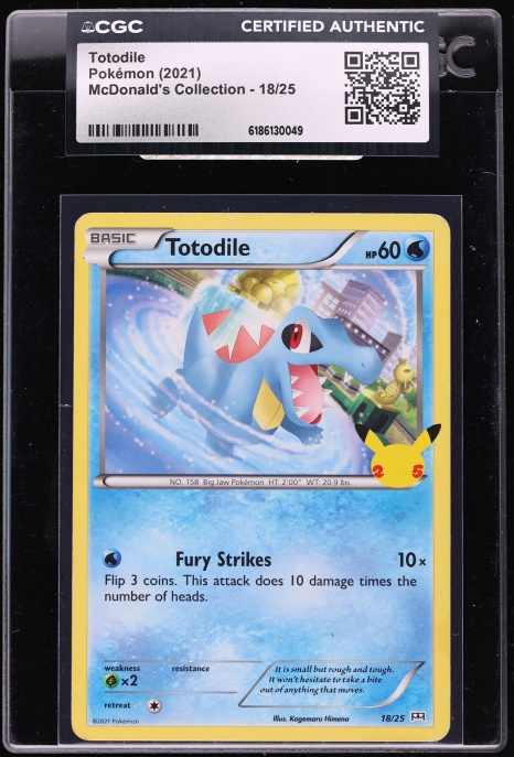 2021 Pokemon Sword & Shield Mcdonald's Collection Totodile #18 CGC AUTH