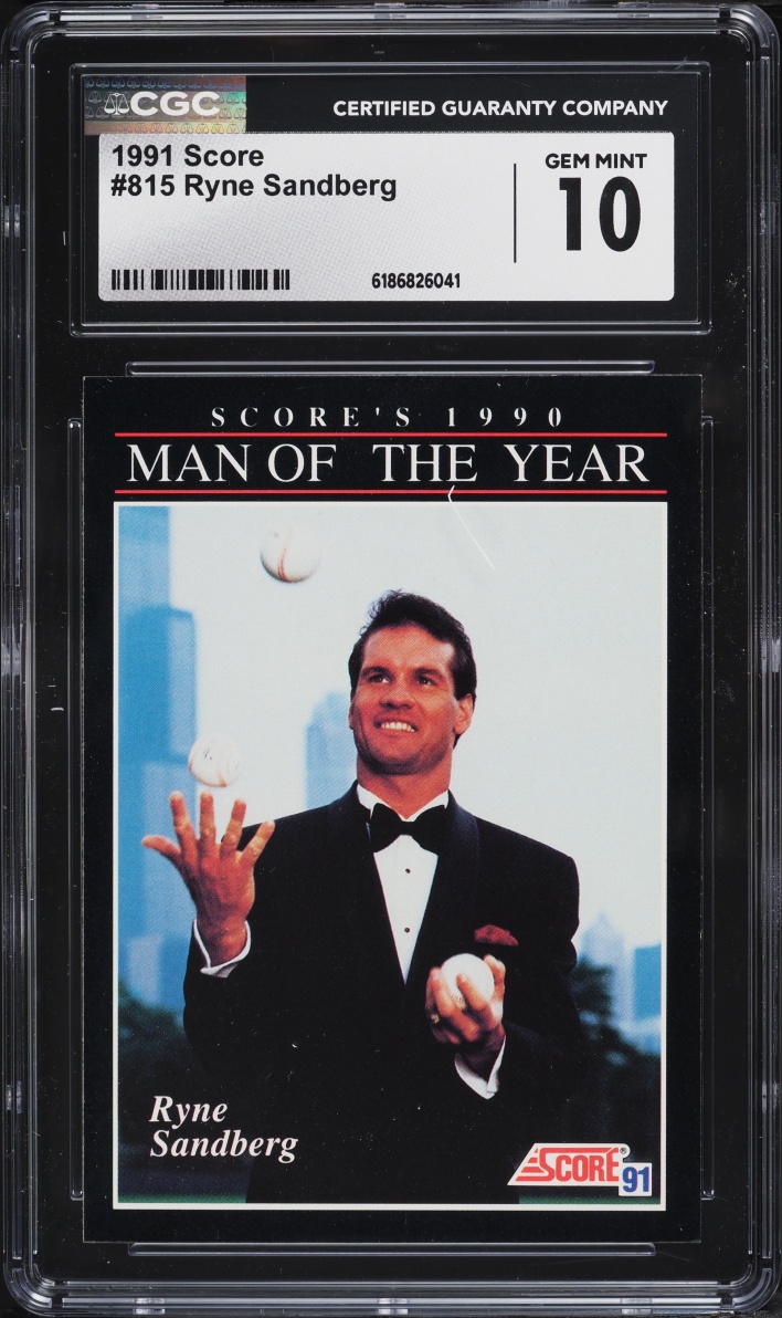 1991 Score Ryne Sandberg #815 CGC 10 GEM MINT