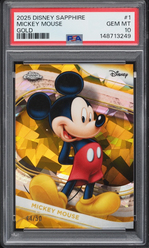 2023 Topps Chrome Disney 100 Orange Wave Refractor Mickey Mouse