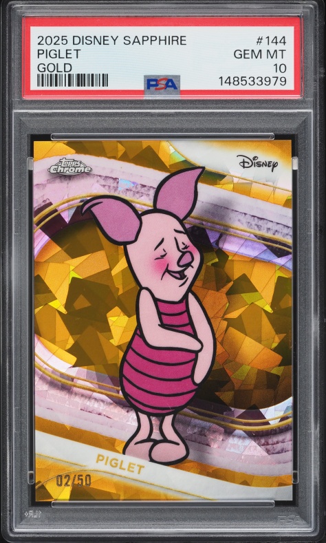 2025 Topps Chrome Disney Blue Mini-Diamonds Refractor Piglet /150