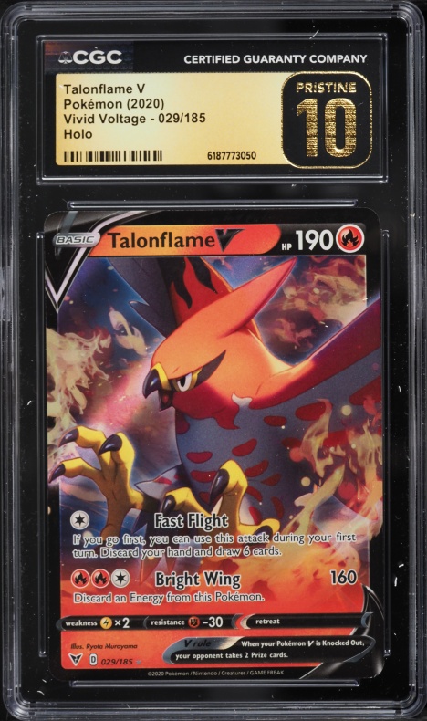 2020 Pokemon Sword & Shield Vivid Voltage Holo Talonflame V #29 CGC 10 PRISTINE