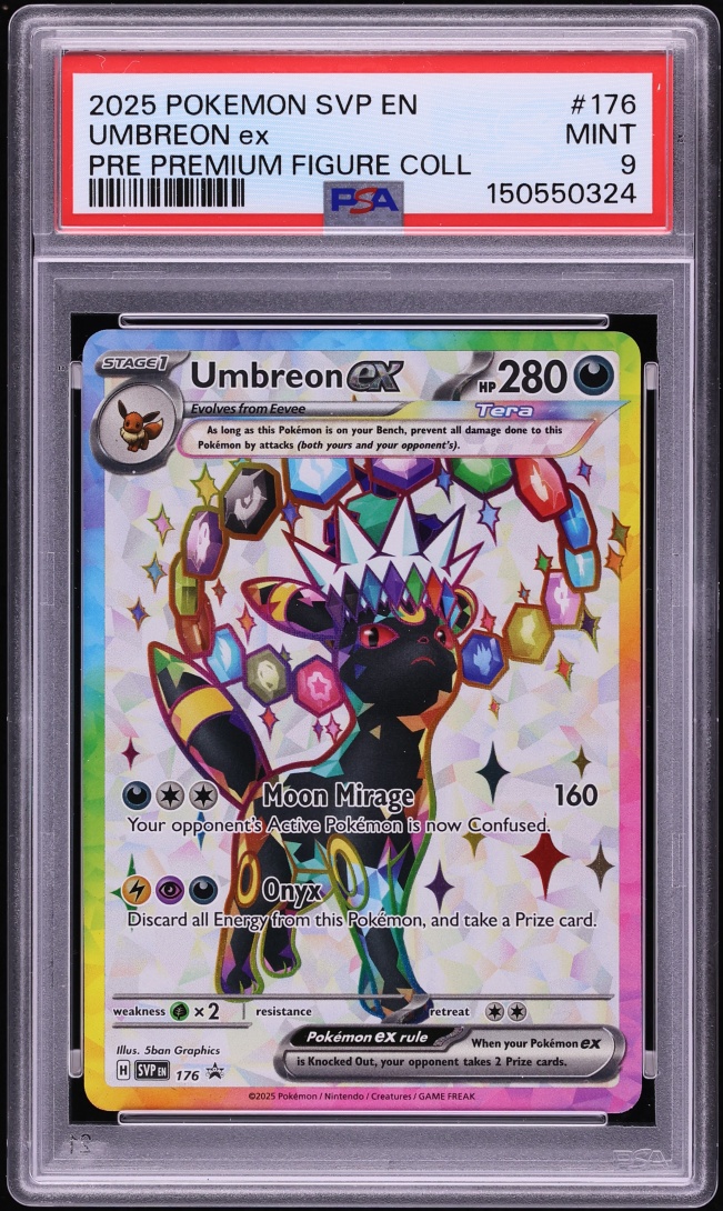 2025 Pokemon SV Promo Prismatic Evolutions Premium Figure Full Art Umbreon ex #176 PSA 9 MINT