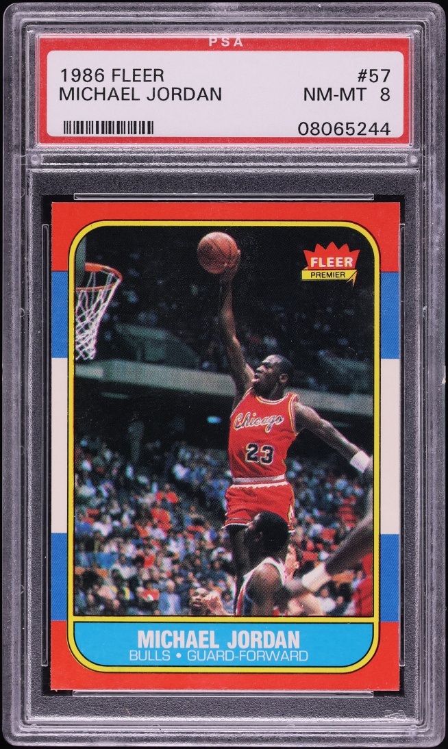 1986 Fleer Basketball Michael Jordan ROOKIE #57 PSA 8 NM-MT