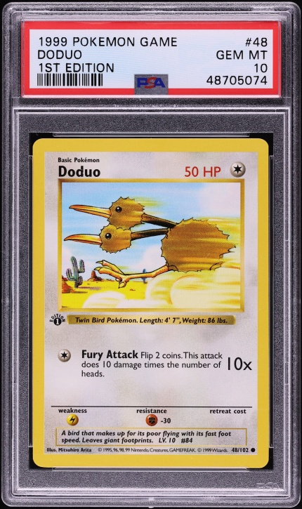 1999 Pokemon Base Set Shadowless 1st Edition Doduo #48 PSA 10 GEM MINT