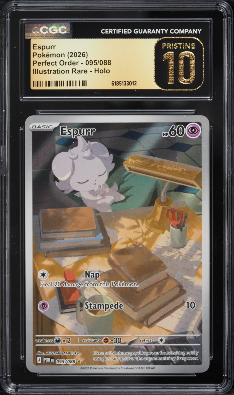 2026 Pokemon Mega Evolution Perfect Order IR Espurr #95 CGC 10 PRISTINE