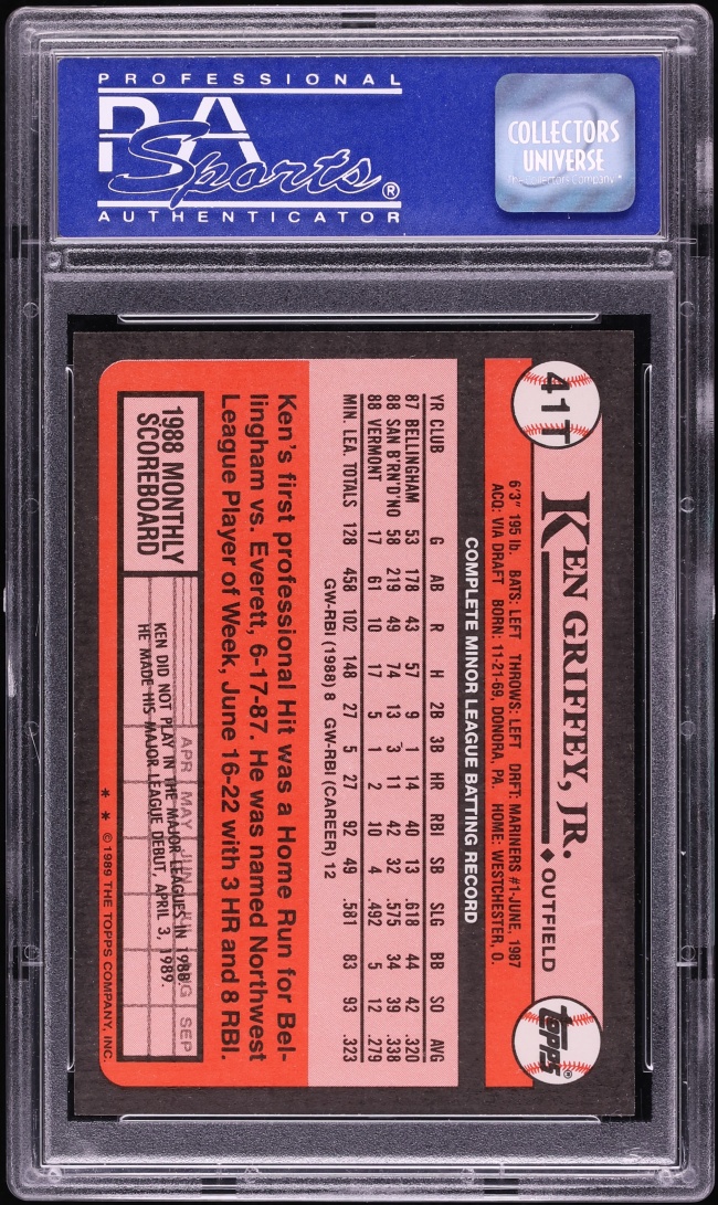 1989 Topps Traded Tiffany Ken Griffey Jr. ROOKIE #41T PSA 9 MINT