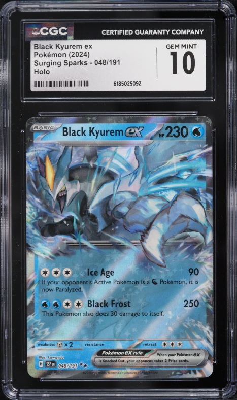 2024 Pokemon Scarlet & Violet Surging Sparks Holo Black Kyurem ex #48 CGC 10 GEM MINT