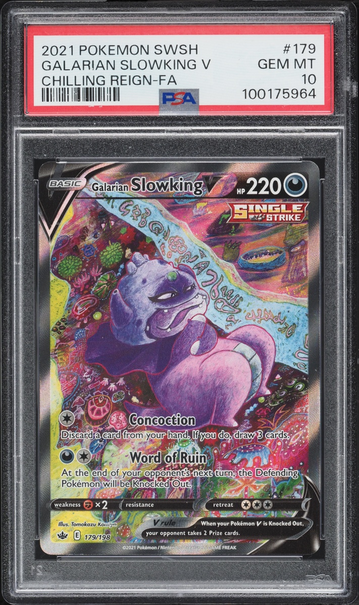 2021 Pokemon Sword & Shield Chilling Reign Alt Art Galarian Slowking V #179 PSA 10 GEM MINT