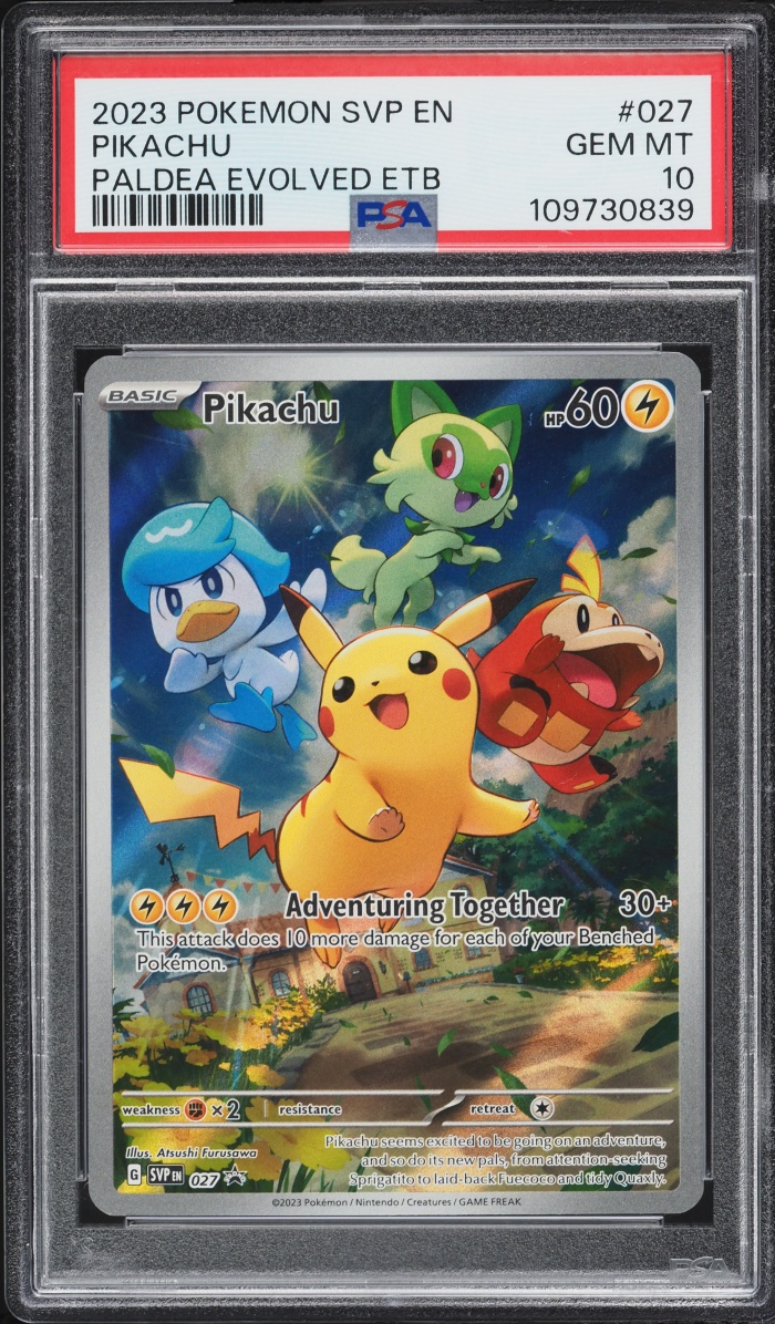 2023 Pokemon Scarlet & Violet Promo Paldea Evolved ETB Full Art Pikachu #27 PSA 10 GEM MINT
