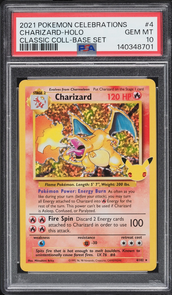 2021 Pokemon Sword & Shield Celebrations Classic Collection Holo Charizard #4 PSA 10 GEM MINT