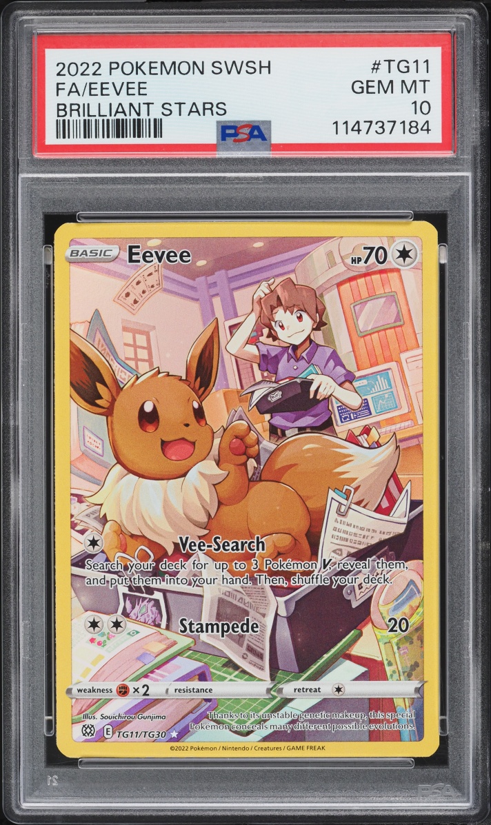 2022 Pokemon Sword & Shield Brilliant Stars Trainer Gallery CHR Eevee #TG11 PSA 10 GEM MINT