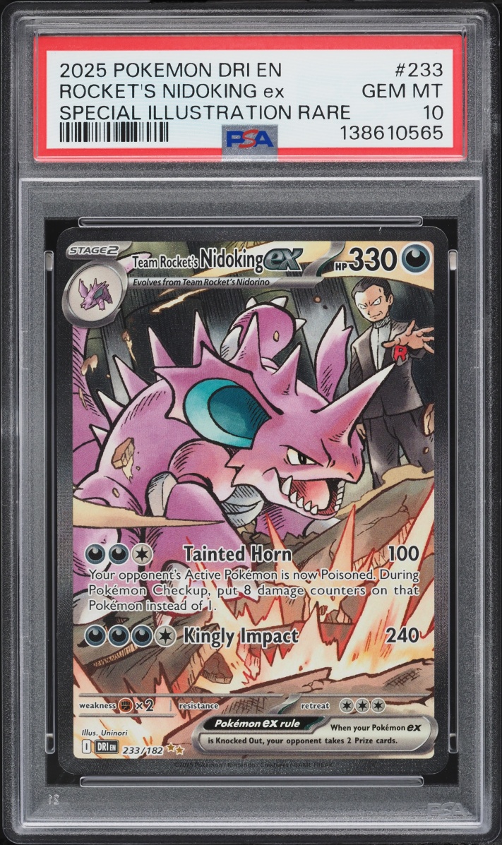 2025 Pokemon Scarlet & Violet Destined Rivals SIR Team Rocket's Nidoking Ex #233 PSA 10 GEM