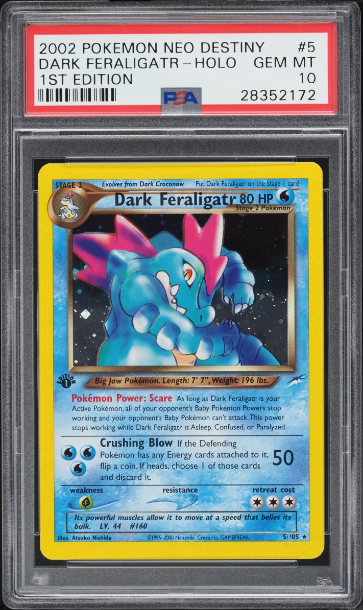 2002 Pokemon Neo Destiny 1st Edition Holo Dark Feraligatr #5 PSA 10 GEM MINT