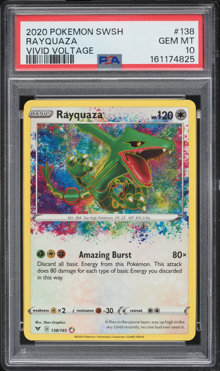 2020 Pokemon Sword & Shield Vivid Voltage Amazing Rare Rayquaza #138 PSA 10 GEM MINT