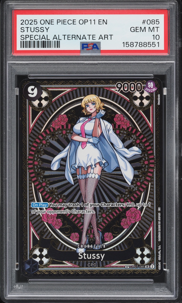 2025 One Piece Fist Of Divine Speed Special Art Stussy #OP07-085 PSA 10 GEM MINT
