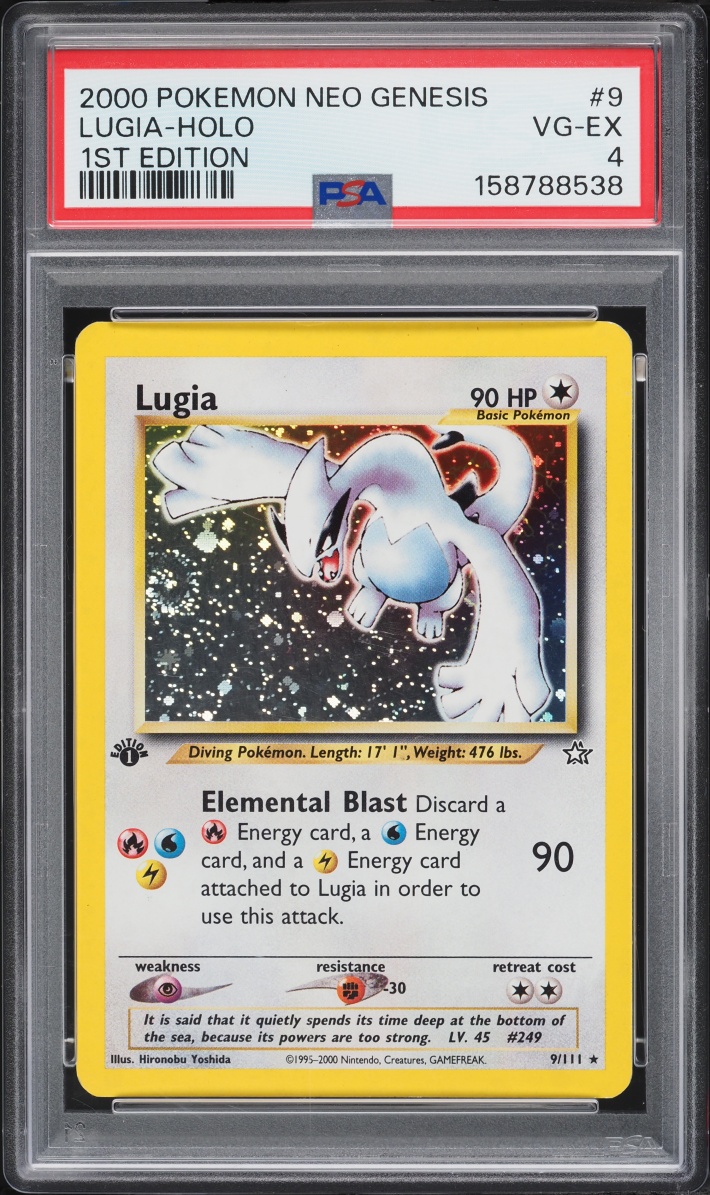 2000 Pokemon Neo Genesis 1st Edition Holo Lugia #9 PSA 4 VGEX