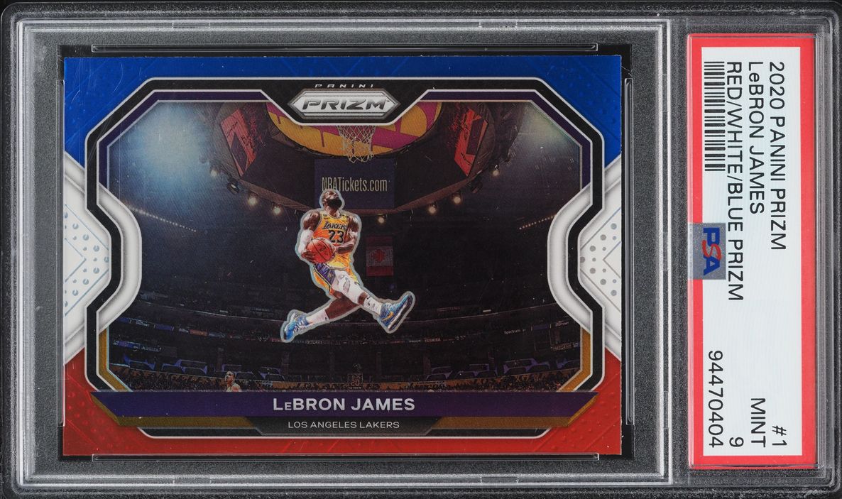2020 Panini Prizm Red White & Blue LeBron James #1 PSA 9 MINT