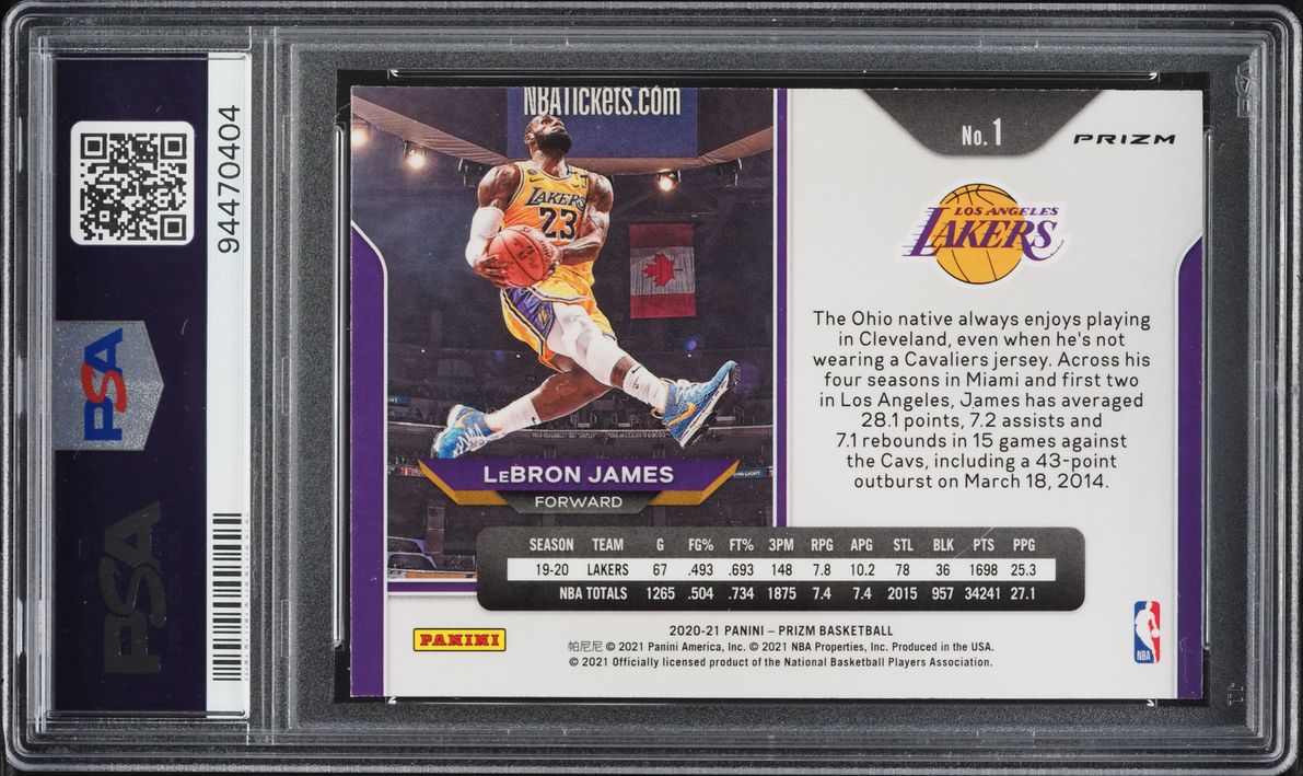 2020 Panini Prizm Red White & Blue LeBron James #1 PSA 9 MINT