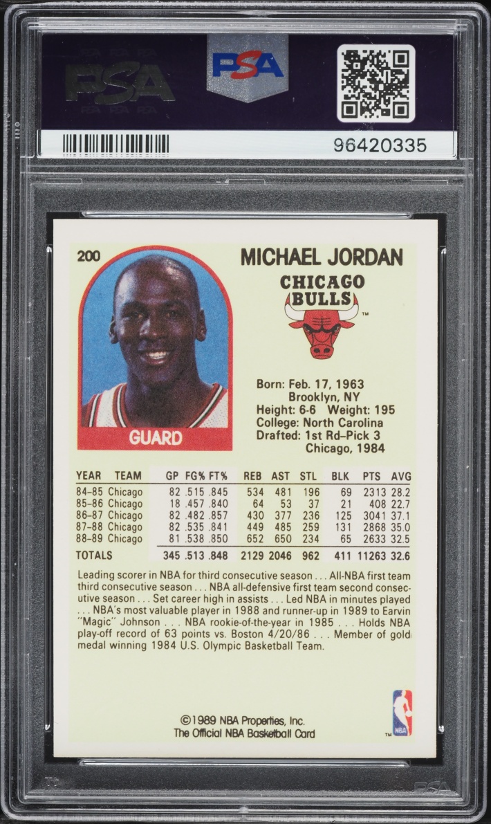 1989 Hoops Michael Jordan #200 PSA 10 GEM MINT