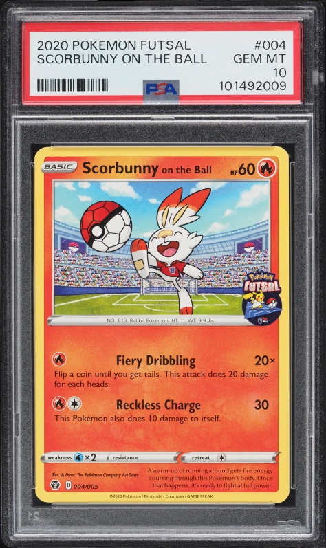 2020 Pokemon Sword & Shield Futsal Scorbunny On The Ball #4 PSA 10 GEM MINT