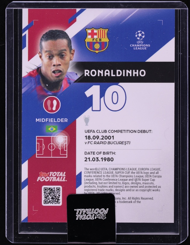 2025 Topps Total Football Silverware Ronaldinho /99 #1564 on