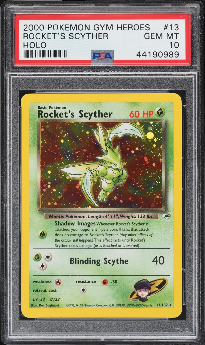 2000 Pokemon Gym Heroes Holo Rocket's Scyther #13 PSA 10 GEM MINT