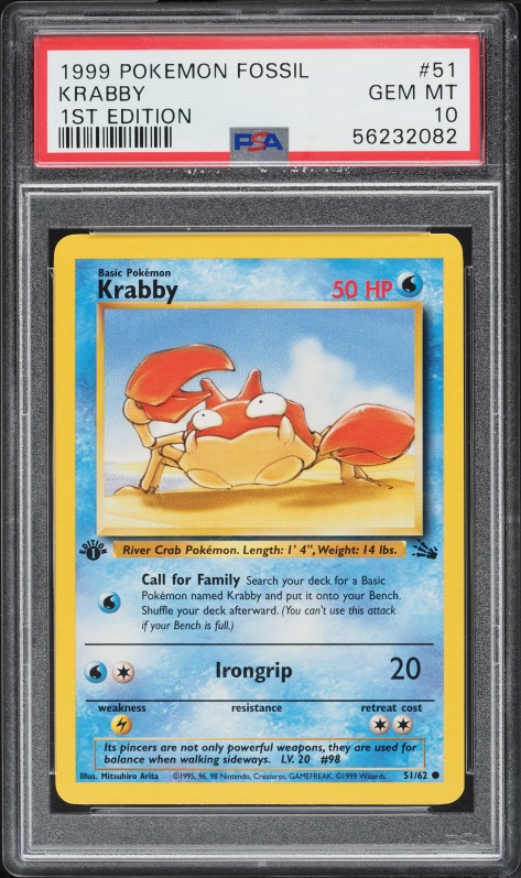 pokemon card krabby - 098/165 - Pokemon 151 - Reverse Foil Colorless Retreat Cost Krabby Generations - Common Near
