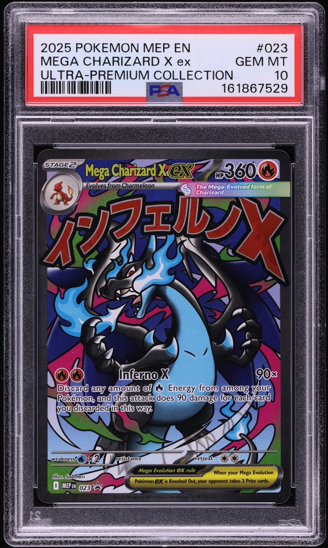 2025 Pokemon Mega Evolution Promo Ultra Premium Full Art Mega Charizard X ex #23 PSA 10 GEM