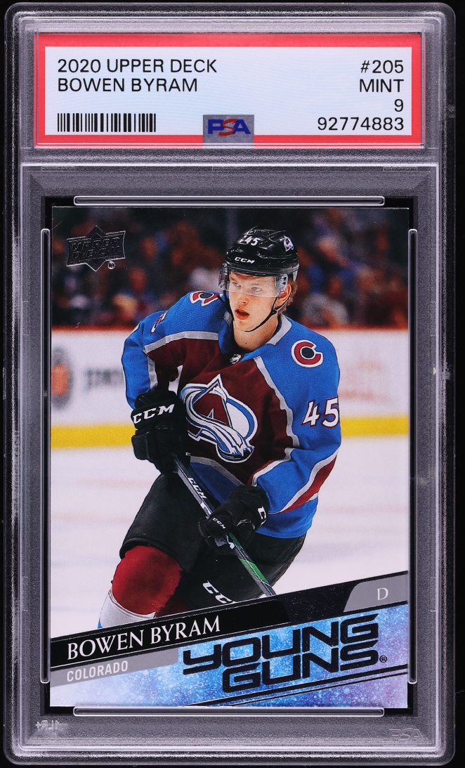2020 Upper Deck Young Guns Bowen Byram ROOKIE #205 PSA 9 MINT