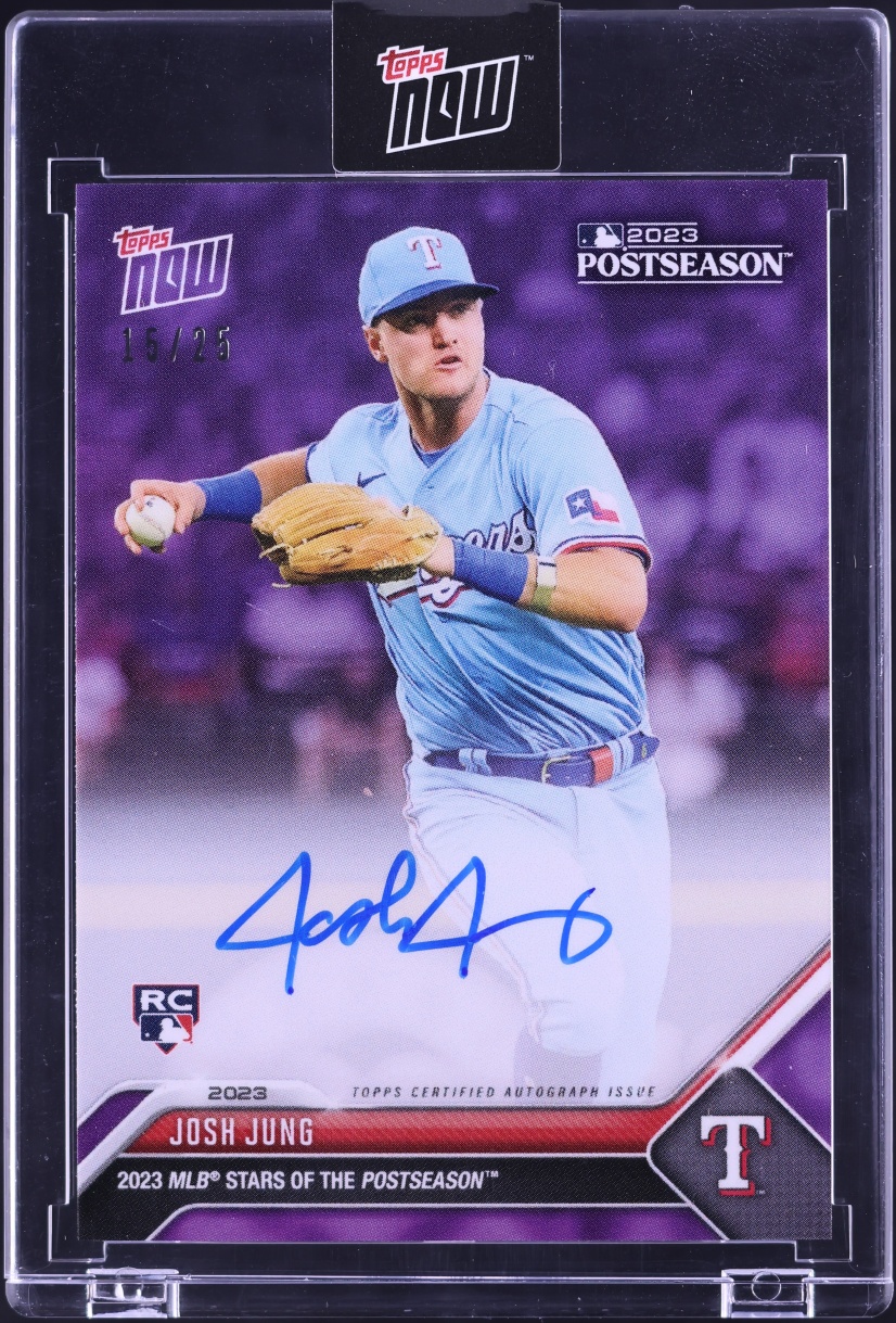 2023 Topps Now Postseason Purple Josh Jung ROOKIE AUTO /25 #PSJJ-A