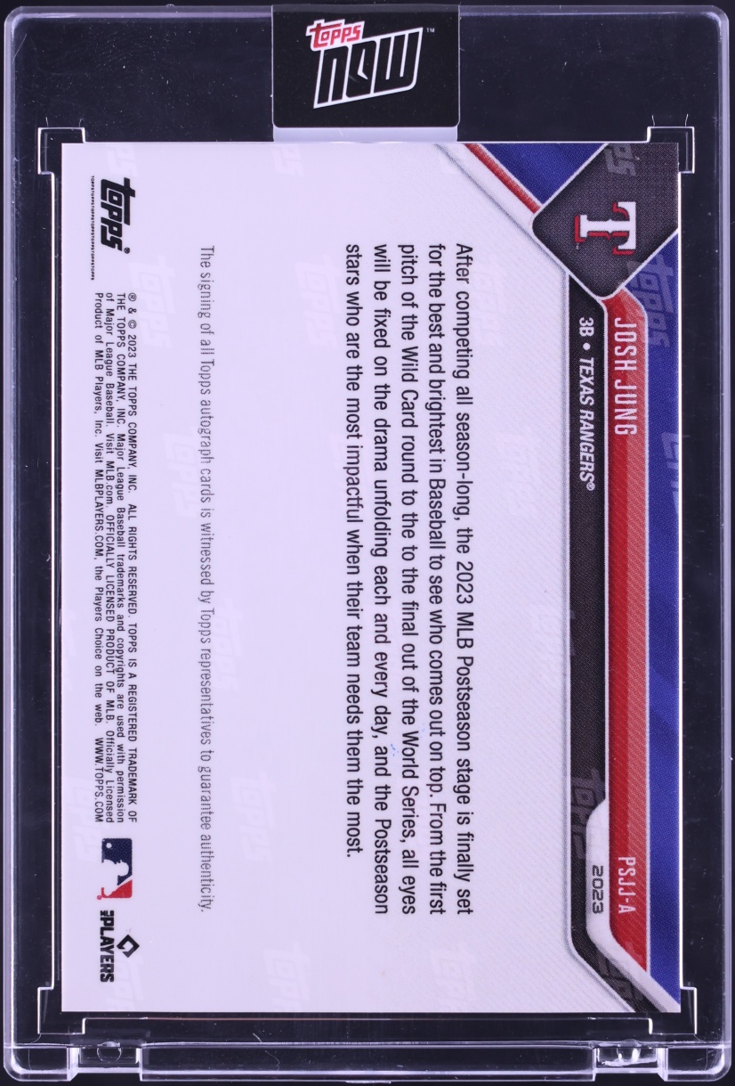 2023 Topps Now Postseason Purple Josh Jung ROOKIE AUTO /25 #PSJJ-A