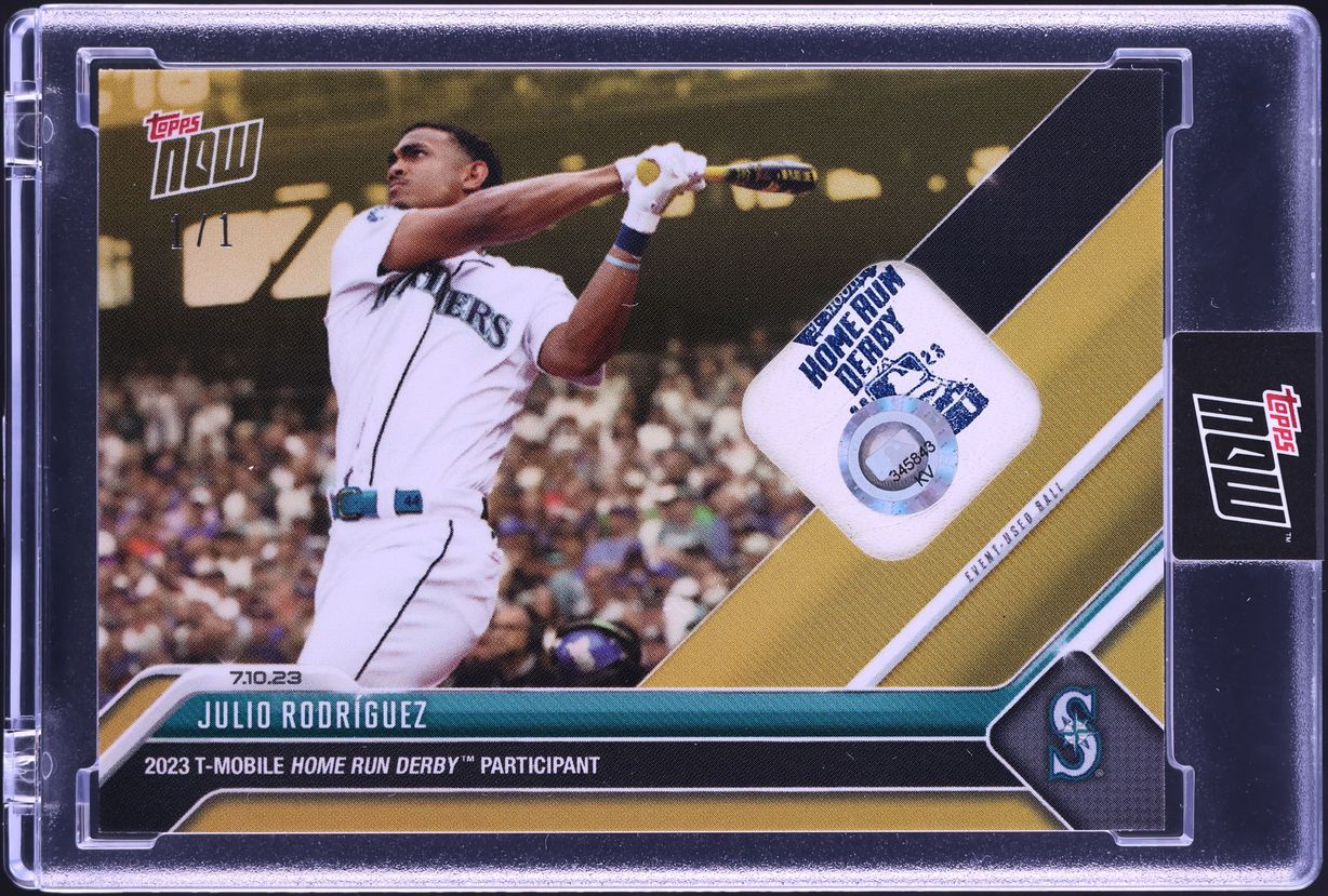 2023 Topps Now Gold Julio Rodriguez MLB LOGO PATCH 1/1 #556C