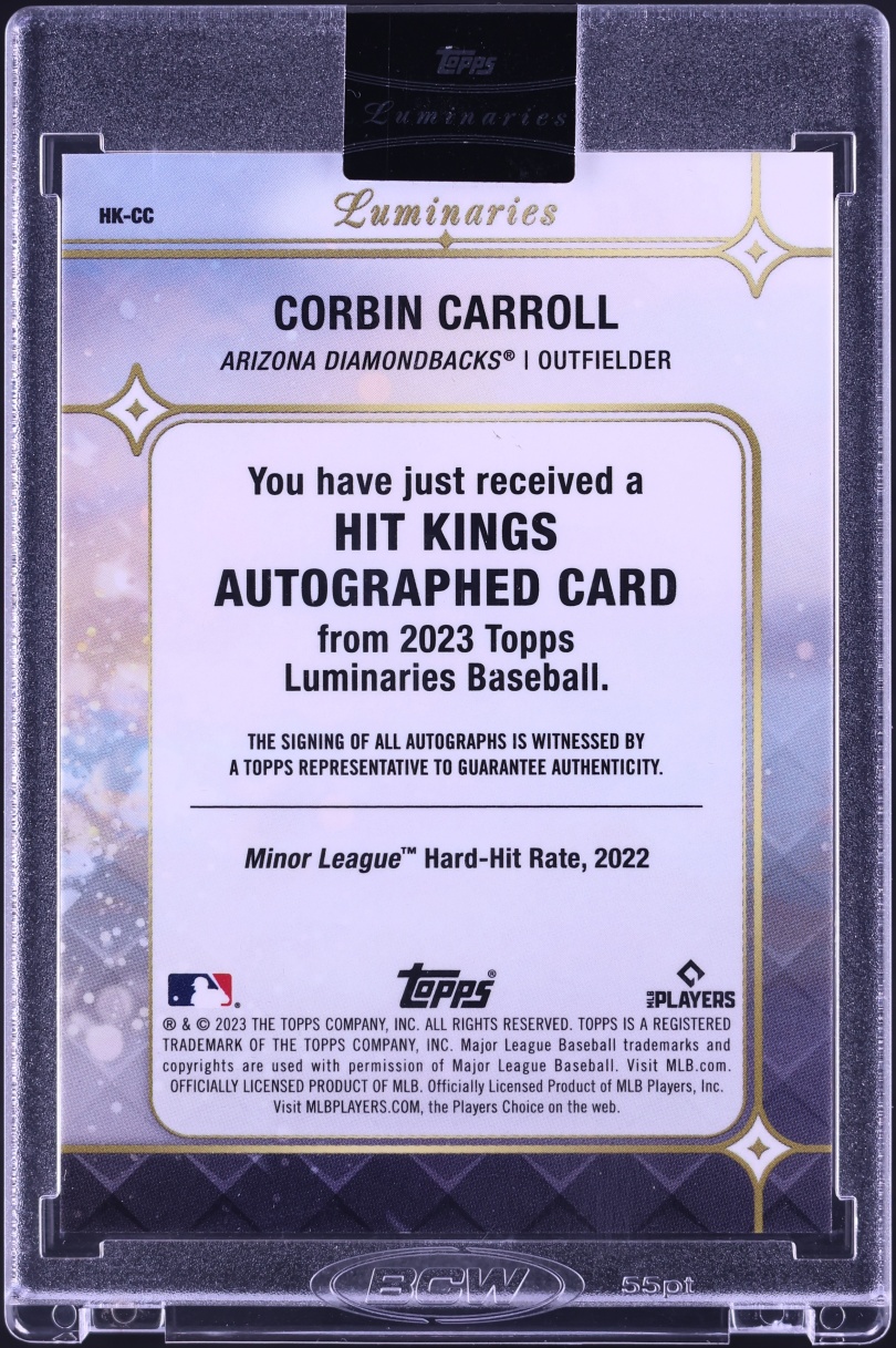 2023 Topps Luminaries Hit Kings Corbin Carroll ROOKIE AUTO /15 #HK-CC