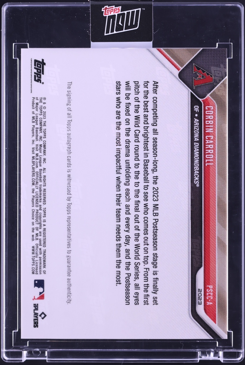 2023 Topps Now Postseason Corbin Carroll ROOKIE AUTO /99 #PSCC-A