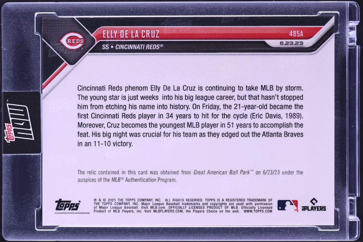 2023 Topps Now Game Used Base Elly De La Cruz ROOKIE RELIC /199 #485A