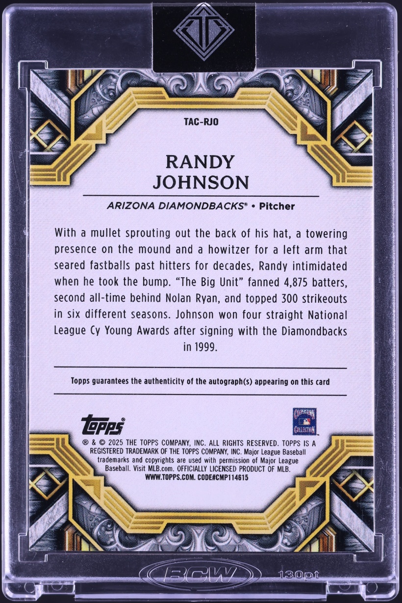 2025 Topps Transcendent Collection Randy Johnson AUTO /25 #TAC-RJO